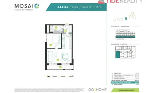 Apartment for sale, 2+kk - 1 bedroom, 55m<sup>2</sup>