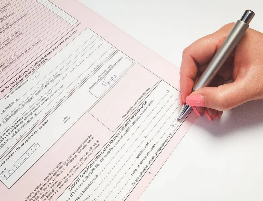danove priznani taxes FU formulář form dane daně pic from finančníspráva.cz