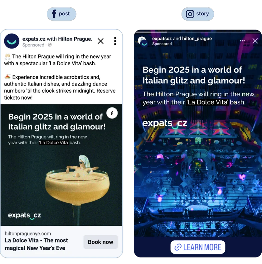Fb post & IG story example