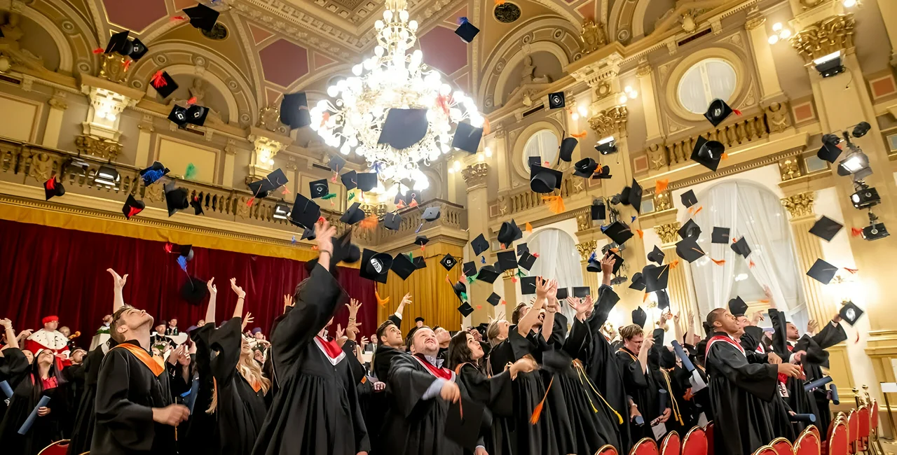 Graduation ceremony at Anglo American University, Prague