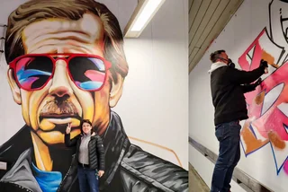 'Havel like Belmondo': Prague underpass mural honors an icon in living color