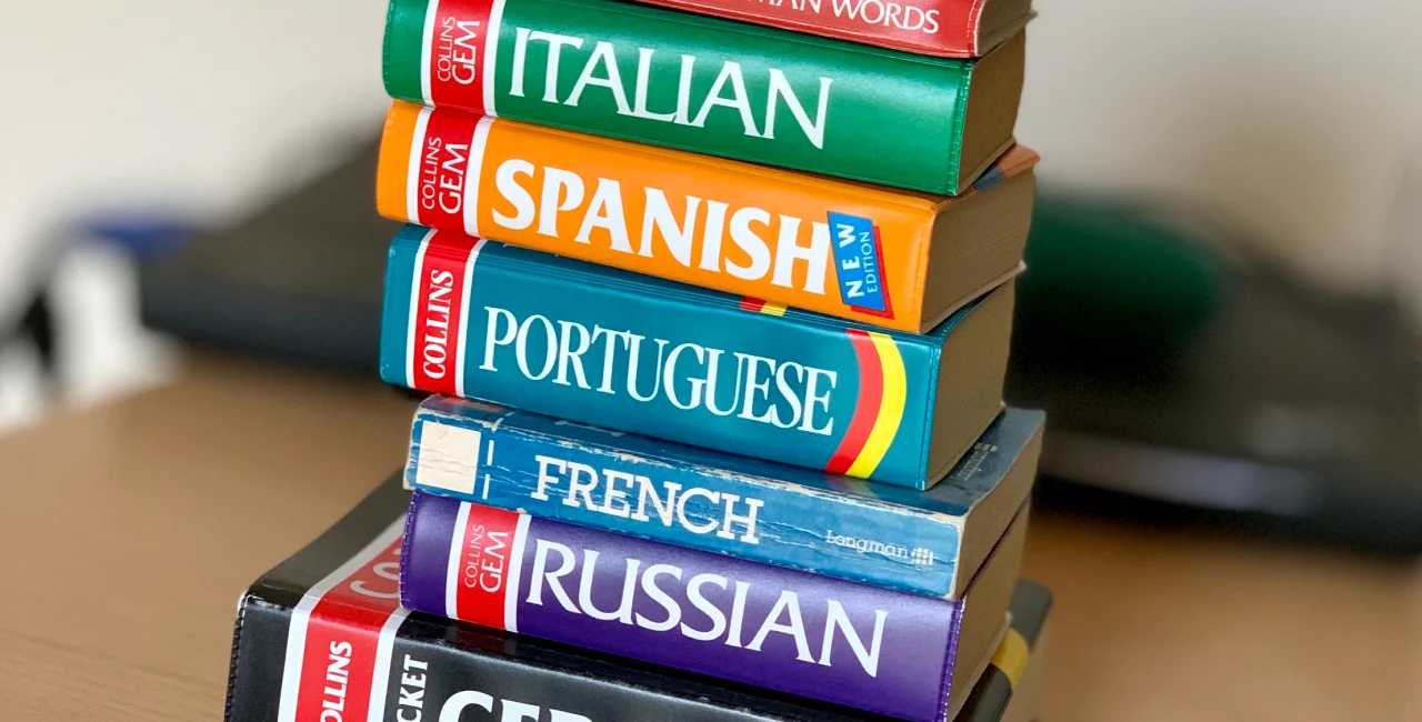 Language books. Photo: Shutterstock /