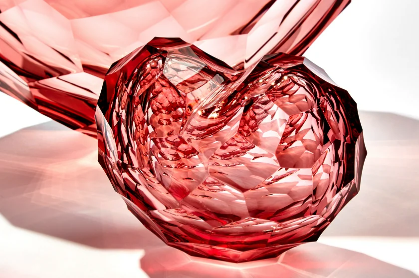 MOSER 55204_20,5_Cut_Rosalin_Heart_55204_10cm_Cut_Rosalin_Heart glass factory RED