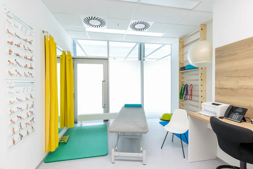 Examination rooms at the newly opened MY CLINIC medical center.