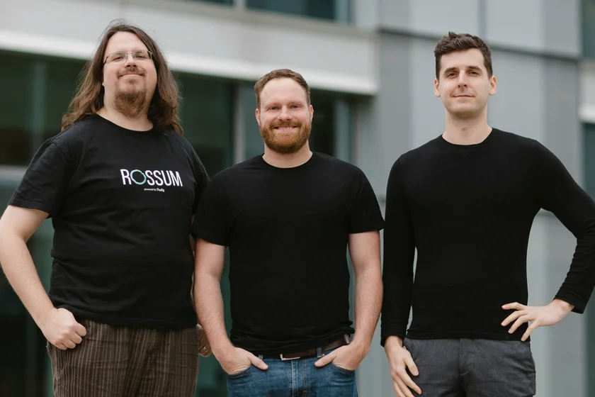 Rossum founders (from the left) Petr Baudiš, CTO, Tomáš Gogár, CEO and Tomáš Tunys, CSO