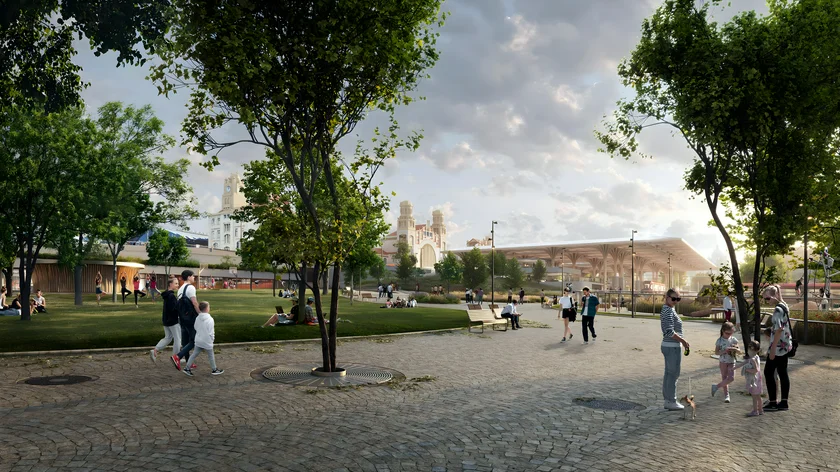 The green space/square outside. (Henning Larson Architechts)