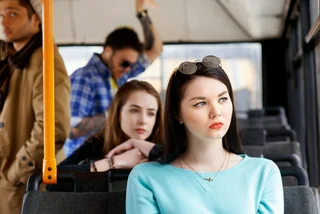 Young people on a Prague bus. Photo: Shutterstock / Roman Seliutin